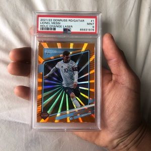 Donruss 2021/2022 Lionel Messi Road to Qatar Laser Orange No. 1 PSA GRADED